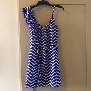 Chevon Blue and White Summer Dress